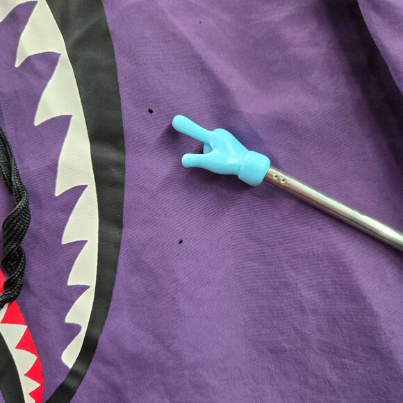 A Bathing Ape Men Shorts XL Purple Camouflage Polyester‎ Shark Face READ - Picture 2 of 12